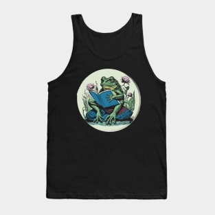 Cottagecore Frog With Book Tank Top